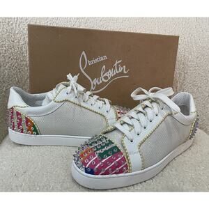 Christian Louboutin Seavaste 2 Orlato White Leather Spiked Sneakers Men’s 43
